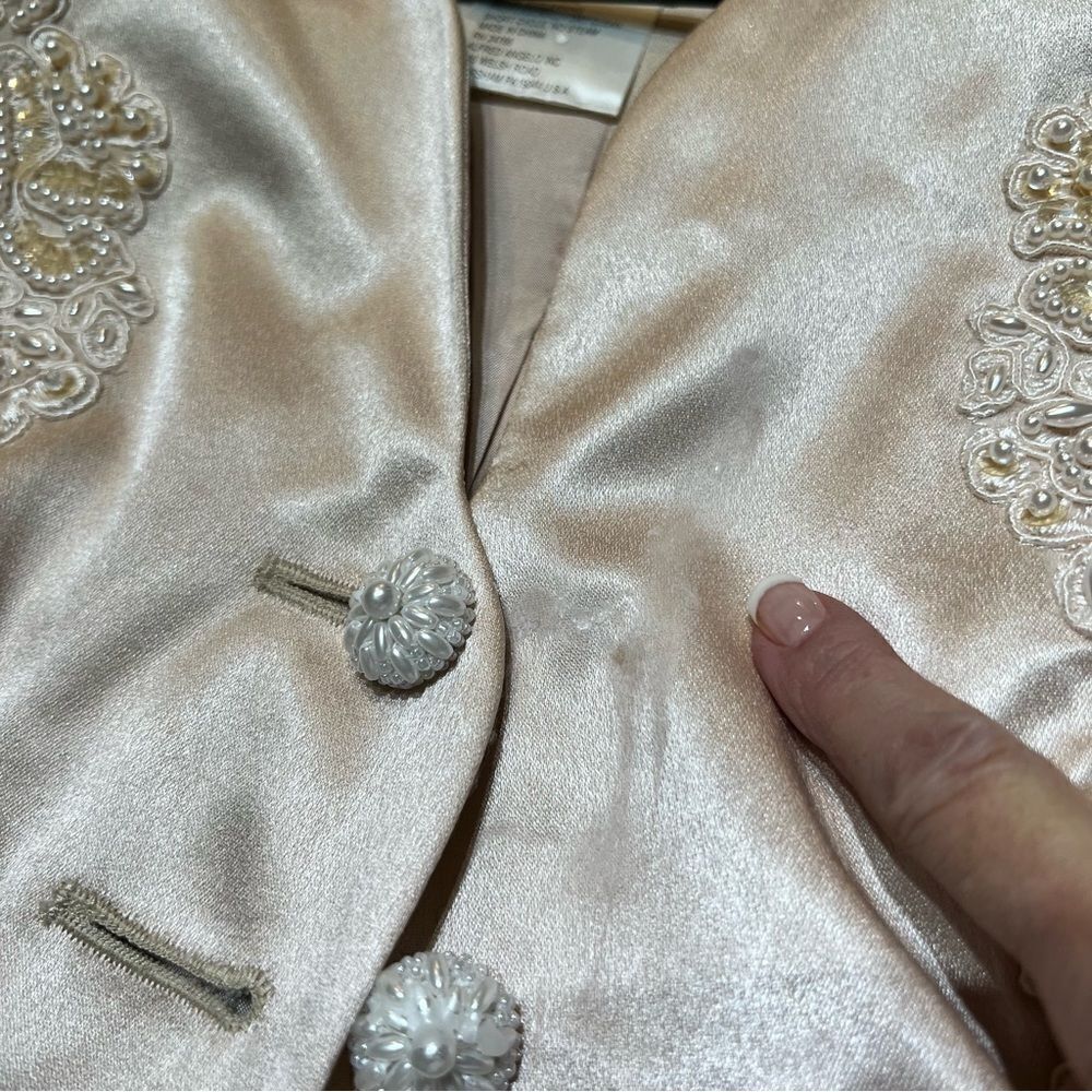 Alfred Angelo Cream Pearl Dressy Blazer size 10 - Picture 9 of 12